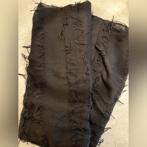 Frayed Black Pashmina Scarf